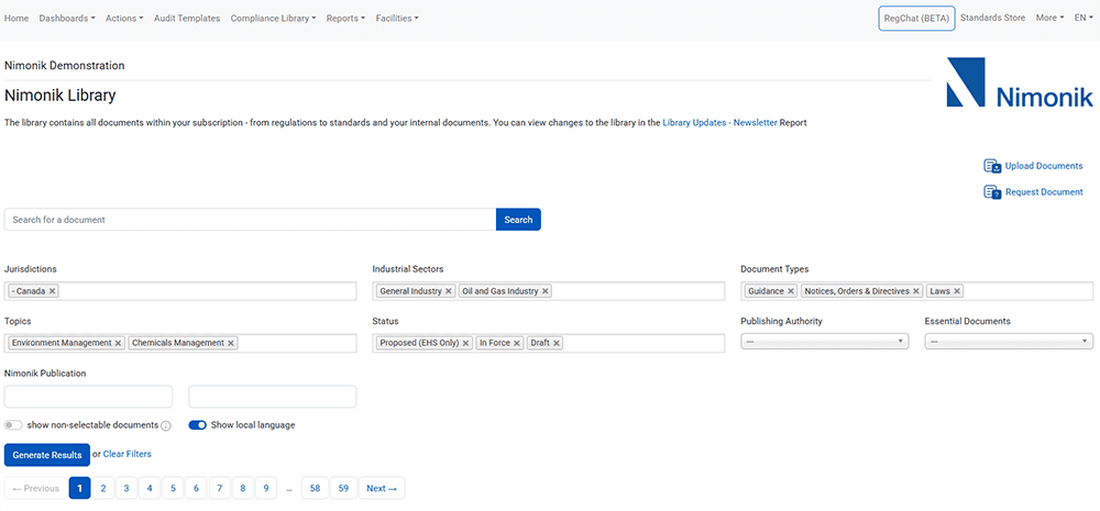 Centralized Compliance Library & Database